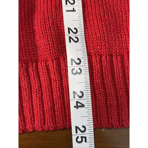 Vintage Casual Corner Ramie Cotton Argyle Red Sweater M Mock Turtleneck Classic - Picture 7 of 7